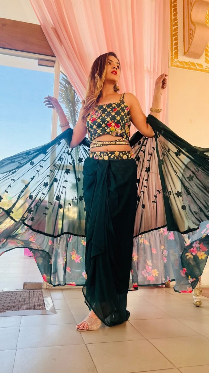 Sarong dress for mehendi /wedding mehendi & sangeet outfit - Image 4