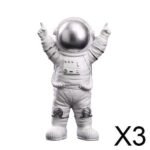 3xCute Spaceman Statue Astronaut Sculpture Gifts Hotel Nursery Decor Crafts Silver Victory|Home & Garden | Home Decor| Figurines - Image 2
