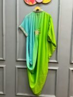 Designer Indowestern Cowl Kaftan in ombre shade Perfect mehendi/cocktail/Party/poolparty dress for wedding - Image 2