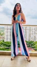 Designer Stripped Jumpsuit perfect for cocktail/birthdays - Image 3