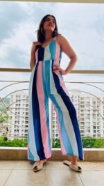 Designer Stripped Jumpsuit perfect for cocktail/birthdays - Image 4