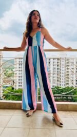 Designer Stripped Jumpsuit perfect for cocktail/birthdays - Image 2