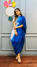 Designer Indowestern Cowl Kaftan in ombre shade Perfect mehendi/cocktail/Party/poolparty dress for wedding - Image 12