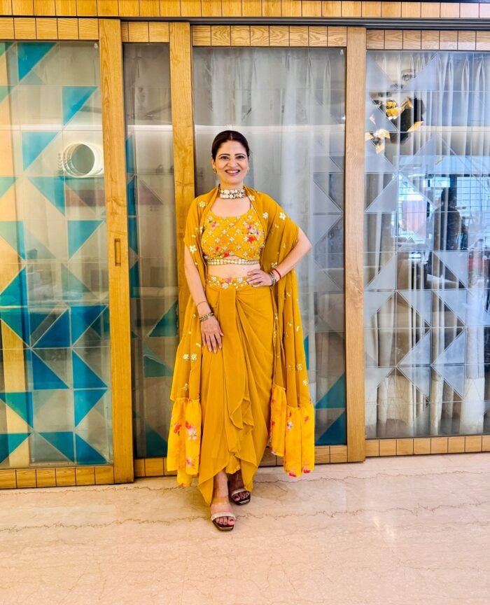 This wedding season brides flaunt your Mehendi & Haldi Look with this designer Lungi and sarong dress - Image 8
