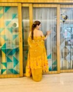 Heena Gehani On Our 3pc Draped Haldi Sarong Dress - Image 3