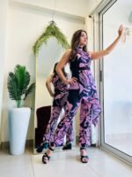 Designer printed co-ord set with pant & belt