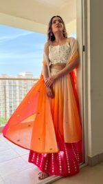 Designer Ombre Lehenga For Haldi /Mehendi/Sangeet outfit - Image 4