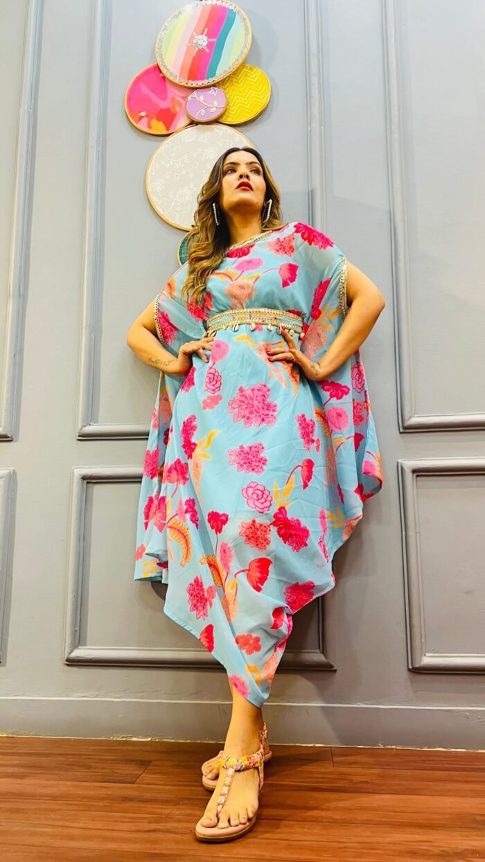 Stylish Designer Printed cowl kaftan for party & birthday ,sangeet , indowestern - Image 4