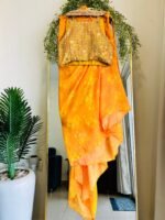 Ready to Wear floral Designer Yellow Saree for women perfect haldi dress for haldi function , wear as haldi outfit - Image 5