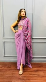 Ready to wear party wear Designer sarong  draped Saree - Image 4