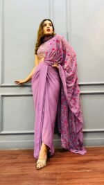 Ready to wear party wear Designer sarong  draped Saree - Image 3