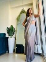 Designer & indowestern  Zara Sequence Ready to wear Pre-draped party wear & wedding wear saree - Image 8