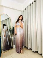 Designer and Indowestern dual shade ombre sequence Lehenga saree for Shadi and wedding function - Image 2