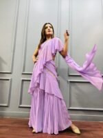 Perfect Purple Designer Garara Saree for wedding /Wedding dress