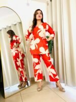 Trendy office wear co-ordset in Kesariya - Image 2