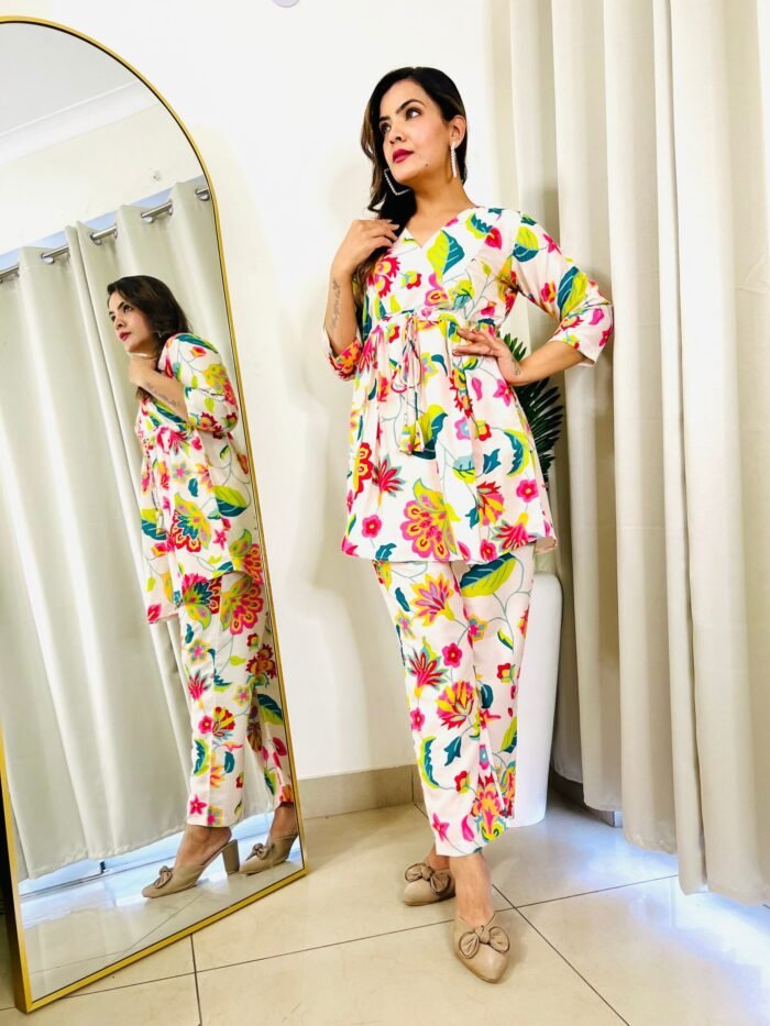 Trendy Two piece printed designer co-ord set for women - Image 1
