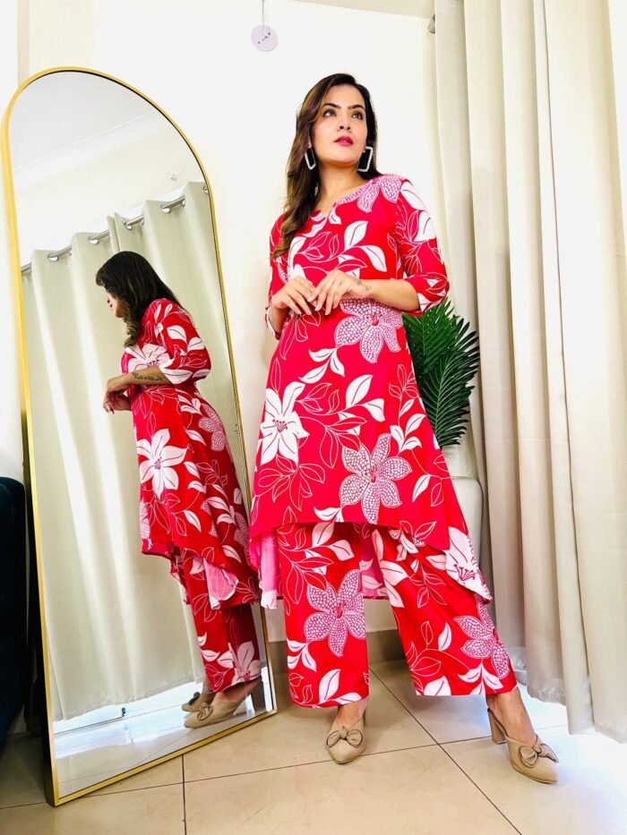 Long trendy summer co-ord set for women’s in comfortable muslin fabric - Image 2