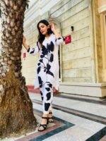 Designer black & white kaftan style co-ord set for women’s best in summer - Image 2