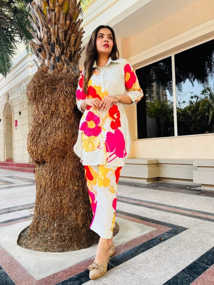 Floral trendy office wear co-ord set - Image 6