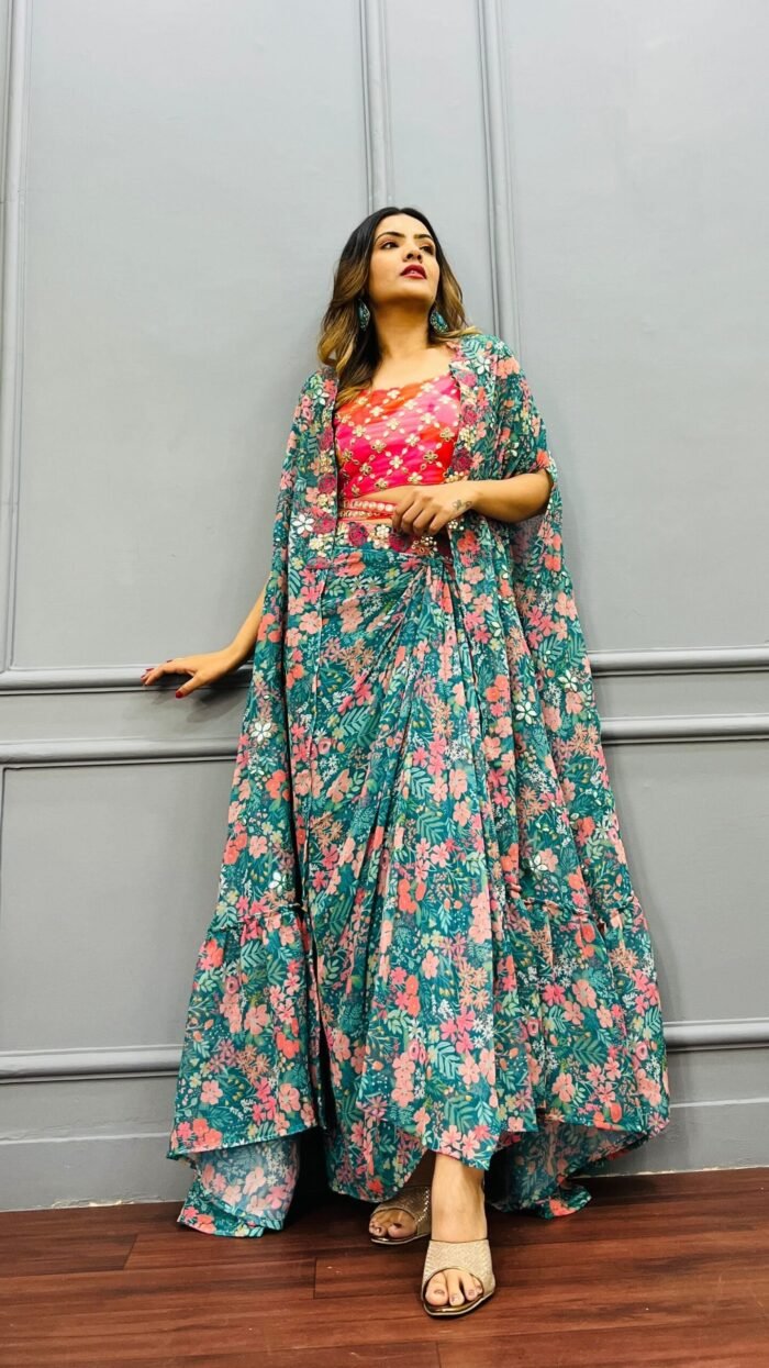 This wedding season brides flaunt your Mehendi & Haldi Look with this designer Lungi and sarong dress - Image 5
