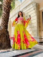 Ready to wear 3pc Designer Lehenga with jacket  for womens Haldi & mehendi - Image 3