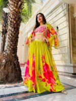 Ready to wear 3pc Designer Lehenga with jacket  for womens Haldi & mehendi - Image 4
