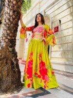 Ready to wear 3pc Designer Lehenga with jacket  for womens Haldi & mehendi