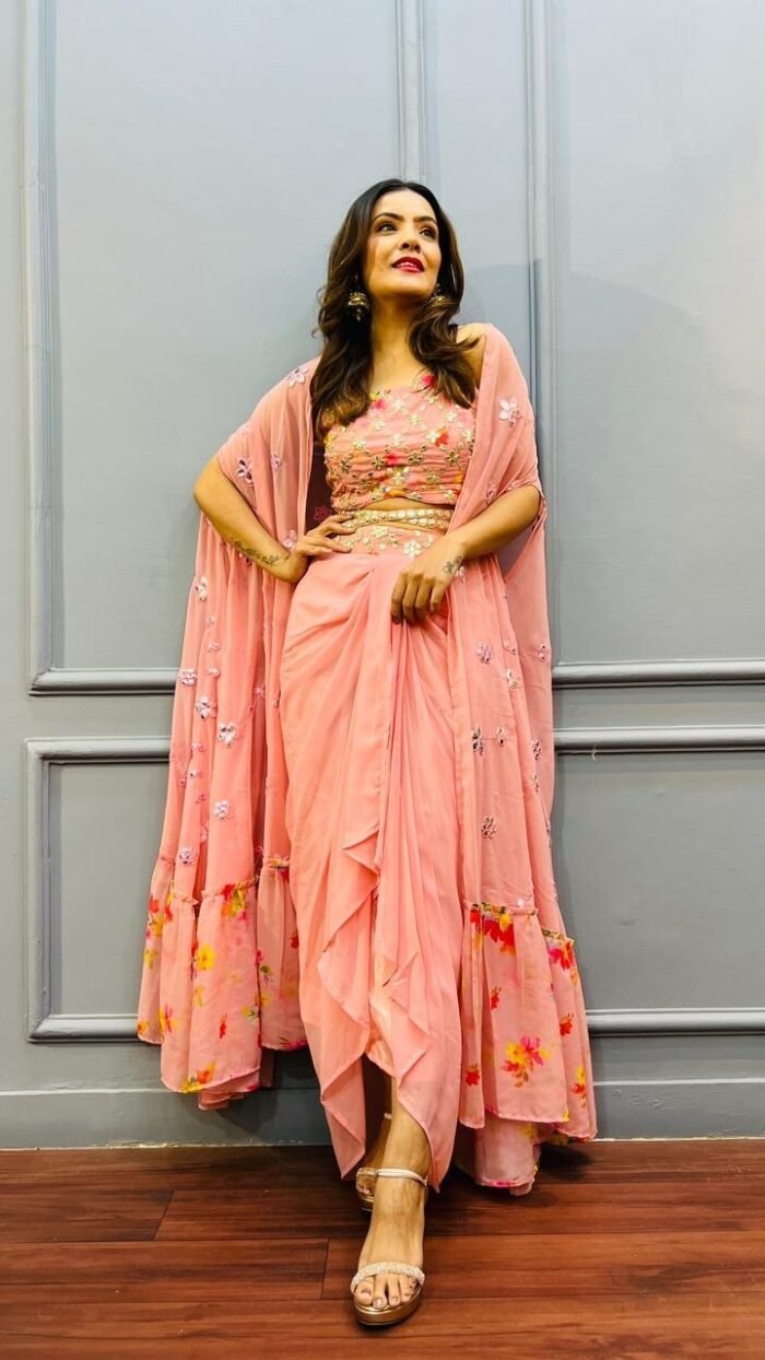Designer Indo-western Sarong  Dress perfect for Sangeet/party/Haldi /Mehendi - Image 1
