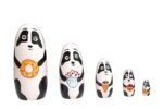 CHANNAPATNA TOYS Indian Wooden Panda Russian Nesting Dolls for Kids (2 Years+) - 6 Inch Multicolor - Set of 5 pcs | Activity Toy for Babies
