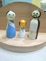 CHANNAPATNA TOYS Peg Dolls Family Wooden (3 Years+) - Pack of 4 | Pretend Play, Open Ended Toys, Waldorf Inspired, Improves Childs Imagination and Creativity