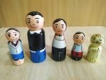 CHANNAPATNA TOYS Peg Dolls Wooden Painted Family Pretend Play Figurines - Colorful Dolls | Organic Handmade Play Kit for Kids & Toddlers (2 Years+) - Pack of 5 pcs