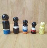 CHANNAPATNA TOYS Peg Dolls Wooden Painted Family Pretend Play Figurines - Colorful Dolls | Organic Handmade Play Kit for Kids & Toddlers (2 Years+) - Pack of 5 pcs