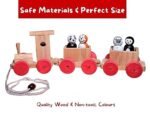 Channapatna Toys Pull Along Toy Wooden Train with 4 Animals Peg Dolls for 12 Months & Above Kids, Toddlers, Infant & Preschool Toys - Multicolor - Wooden Toys Train Indian...