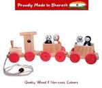 Channapatna Toys Pull Along Toy Wooden Train with 4 Animals Peg Dolls for 12 Months & Above Kids, Toddlers, Infant & Preschool Toys - Multicolor - Wooden Toys Train Indian...