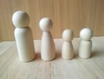 CHANNAPATNA TOYS Unfinished Wood Peg Doll Family Set - 4 Natural Wooden Dolls for DIY Crafts and Pretend Play - Figurines for Kids 2+ - Perfect for Creative Play and Learning