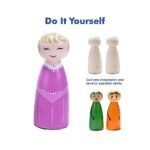 CHANNAPATNA TOYS Unfinished Wood Peg Doll Family Set - 4 Natural Wooden Dolls for DIY Crafts and Pretend Play - Figurines for Kids 2+ - Perfect for Creative Play and Learning