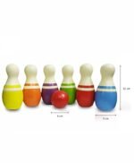 Channapatna Toys Wooden Bowling Pins & Roly Poly Toys Set for Kids, Babies (2 Years+) - Non Toxic Colors, Indoor & Outdoor Game, Fun Learning Toy for Kids