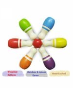 Channapatna Toys Wooden Bowling Pins & Roly Poly Toys Set for Kids, Babies (2 Years+) - Non Toxic Colors, Indoor & Outdoor Game, Fun Learning Toy for Kids