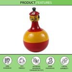 CHANNAPATNA TOYS Wooden Colourful Roly Poly Toy for Baby, Toddlers, Kids(1 Year+) Wobbling Tumbler Toy- Develops Curiosity & Motor Skills, Free Tiger peg Doll