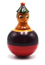 CHANNAPATNA TOYS Wooden Colourful Roly Poly Tumbler Toy for Baby, Toddlers, Kids(1 Year+) -8 Inches Wobbling Toy - Develops Curiosity & Motor Skills