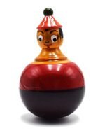 CHANNAPATNA TOYS Wooden Colourful Roly Poly Tumbler Toy for Baby, Toddlers, Kids(1 Year+) -8 Inches Wobbling Toy - Develops Curiosity & Motor Skills