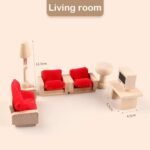 CHANNAPATNA TOYS Wooden Living Room Dollhouse Furniture Set for Kids (2 Years+)- Natural Wood Color -Pack of 1 - Pretend Play, Open Ended Toys