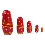 CHANNAPATNA TOYS Wooden Matryoshka Nesting Dolls - Indian Women Set of 5 for Kids 2+ - 6 Inch Multicolor - Improve Fine Motor Skills - Traditional Indian Home Decoration Toy