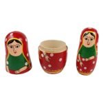 CHANNAPATNA TOYS Wooden Matryoshka Nesting Dolls - Indian Women Set of 5 for Kids 2+ - 6 Inch Multicolor - Improve Fine Motor Skills - Traditional Indian Home Decoration Toy