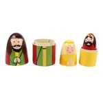 CHANNAPATNA TOYS Wooden Nativity Christmas Russian Nesting Dolls Set for Kids (2 Years+) - 6 Inch Multicolor - Set of 5 pcs - Improves Fine Motor Skills