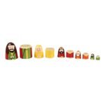 CHANNAPATNA TOYS Wooden Nativity Christmas Russian Nesting Dolls Set for Kids (2 Years+) - 6 Inch Multicolor - Set of 5 pcs - Improves Fine Motor Skills