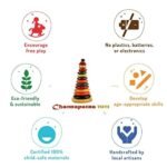 CHANNAPATNA TOYS Wooden Peg Dolls Bengali Couple Non Toxic Colors (2 Years+) - Set of 2 Wooden Dolls | Pretend Play, Open Ended Toys, Improves Childs Creativity