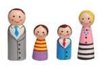 CHANNAPATNA TOYS Wooden Peg Dolls Family Non Toxic Colors (2 Years+) - Set of 4 Wooden Dolls | Pretend Play, Open Ended Toys, Waldorf Inspired, Improves Childs Creativity