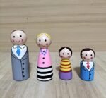 CHANNAPATNA TOYS Wooden Peg Dolls Family Non Toxic Colors (2 Years+) - Set of 4 Wooden Dolls | Pretend Play, Open Ended Toys, Waldorf Inspired, Improves Childs Creativity