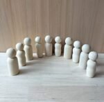 CHANNAPATNA TOYS Wooden Peg Dolls - Handcrafted DIY Craft Set for Kids | Ideal for Pretend Play, Storytelling, and Montessori Education | 10 Pcs (5 Male & 5 Female) | 9.5 cm